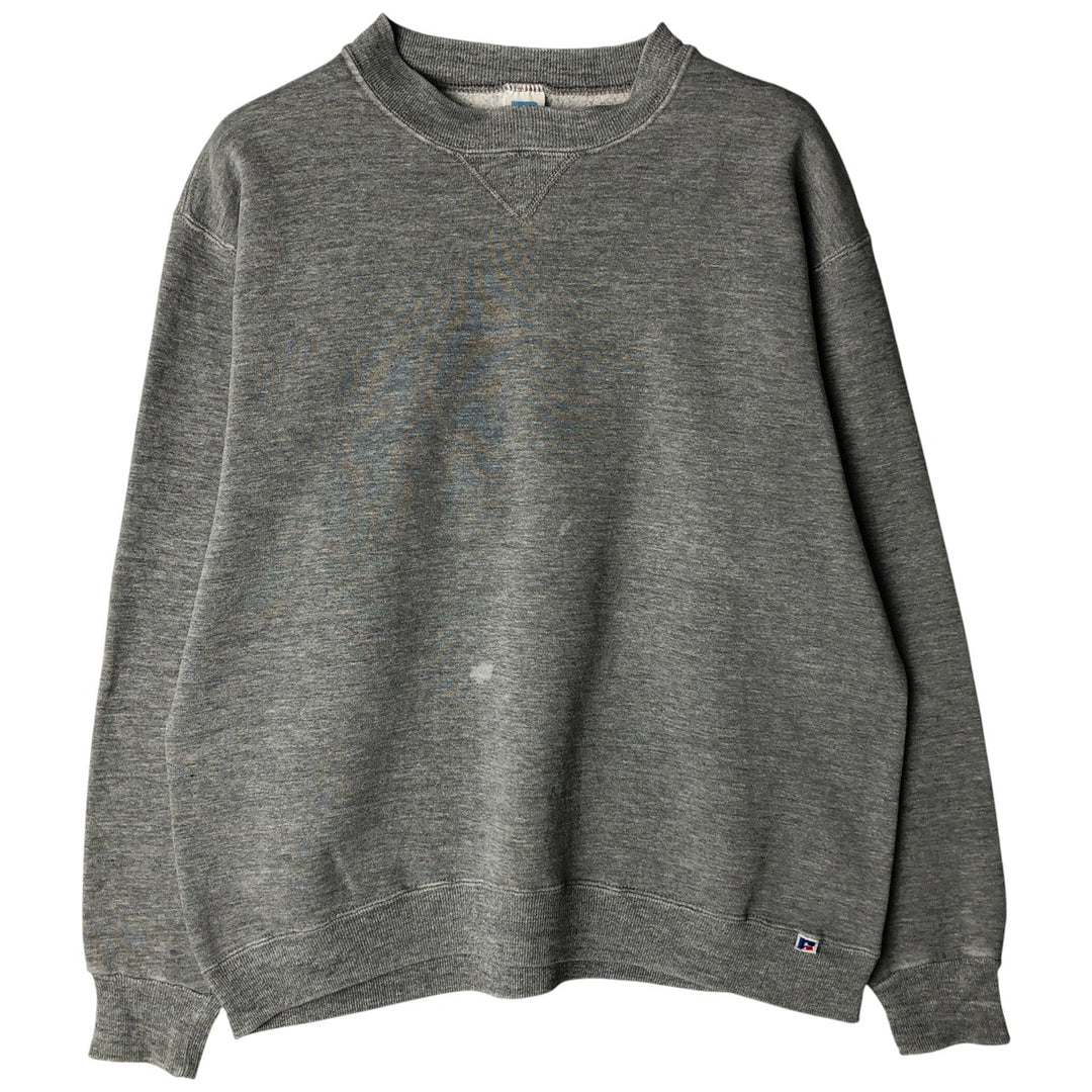 2000'S Russell ATHLETIC plain blank sweatshirt, Made in USA, Men's size L polyester gray type Vintage Second Hand