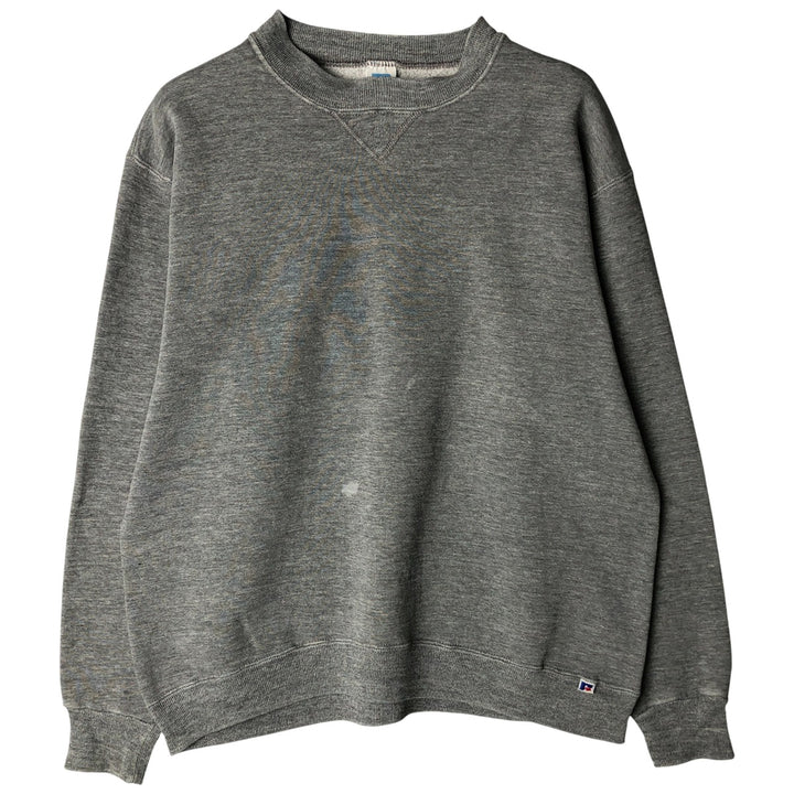 2000'S Russell ATHLETIC plain blank sweatshirt, Made in USA, Men's size L polyester gray type Vintage Second Hand