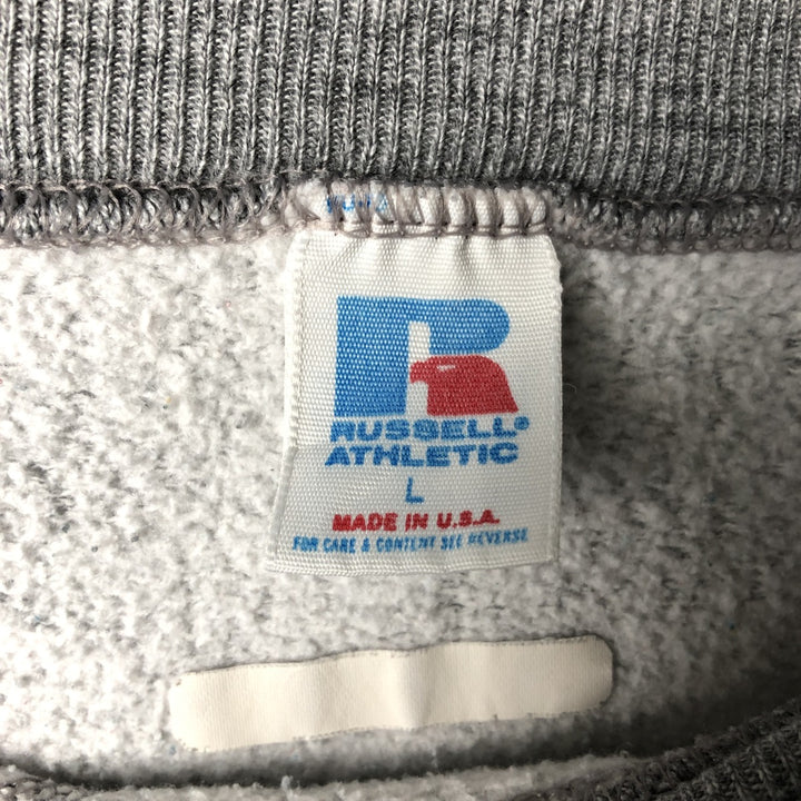 2000'S Russell ATHLETIC plain blank sweatshirt, Made in USA, Men's size L polyester gray type Vintage Second Hand