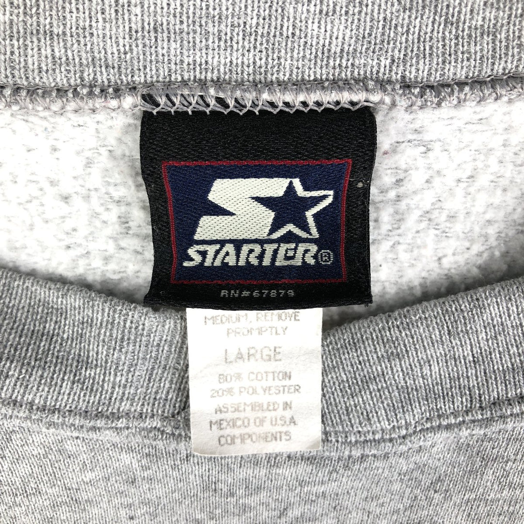 Vintage 90'S Starter New York Yankees print sweatshirt, size L, men's cotton gray type Vintage Second Hand