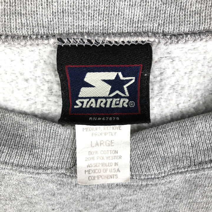 Vintage 90'S Starter New York Yankees print sweatshirt, size L, men's cotton gray type Vintage Second Hand