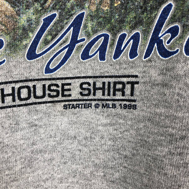 Vintage 90'S Starter New York Yankees print sweatshirt, size L, men's cotton gray type Vintage Second Hand