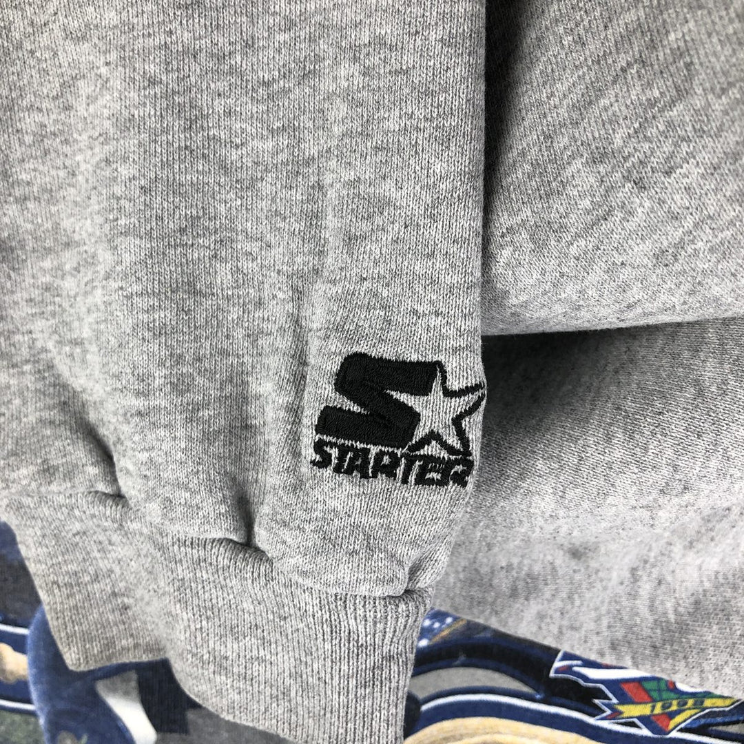 Vintage 90'S Starter New York Yankees print sweatshirt, size L, men's cotton gray type Vintage Second Hand