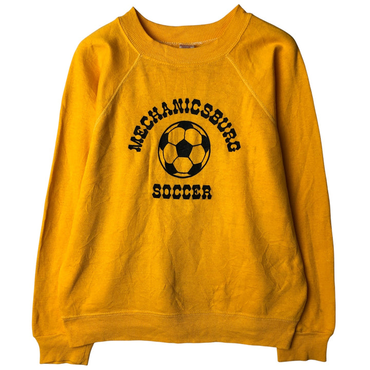 Vintage 60s-70'S Sportswear Printed Sweatshirt, Made in USA, Men's Size Medium acrylic yellow type Vintage Second Hand