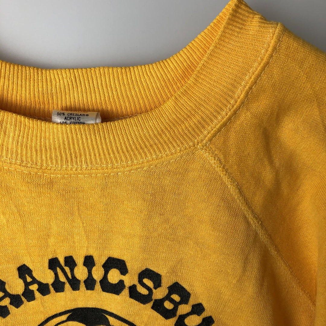 Vintage 60s-70'S Sportswear Printed Sweatshirt, Made in USA, Men's Size Medium acrylic yellow type Vintage Second Hand