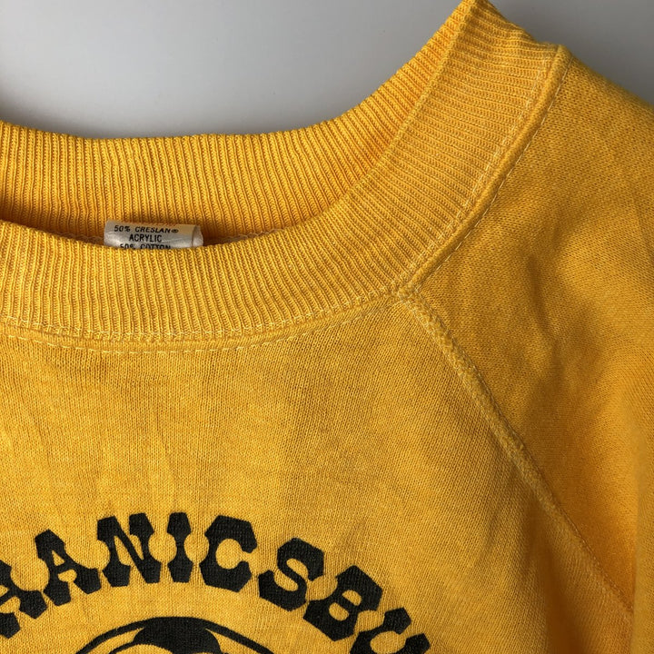 Vintage 60s-70'S Sportswear Printed Sweatshirt, Made in USA, Men's Size Medium acrylic yellow type Vintage Second Hand