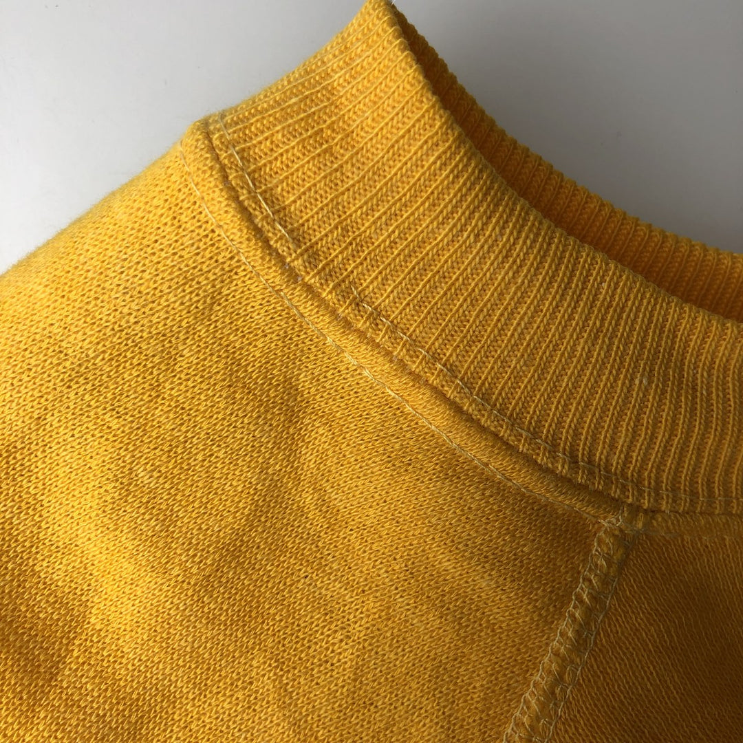 Vintage 60s-70'S Sportswear Printed Sweatshirt, Made in USA, Men's Size Medium acrylic yellow type Vintage Second Hand