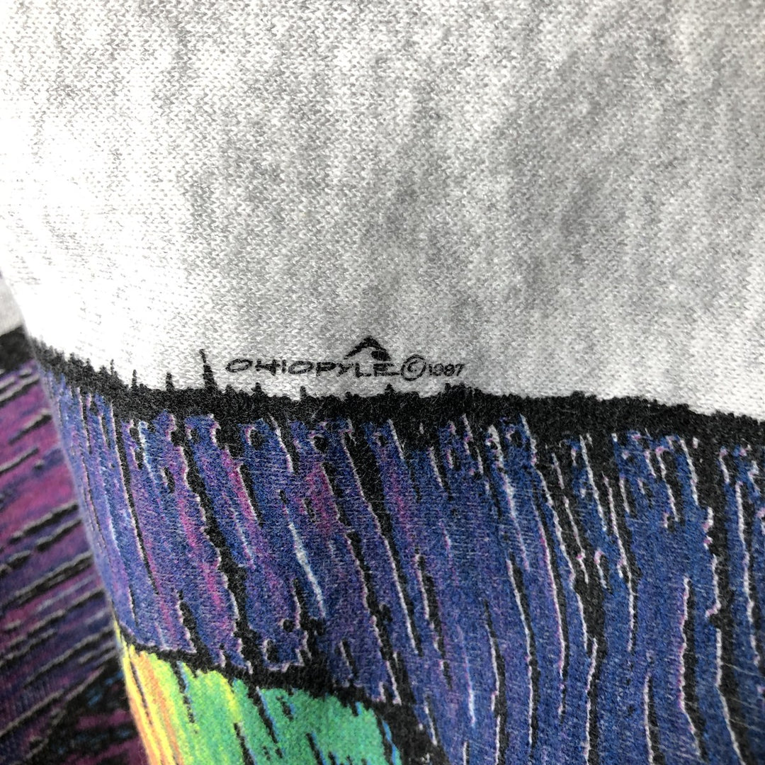 Vintage 90'S MY TOWN printed sweatshirt, made in the USA, size L, men's polyester gray type Vintage Second Hand