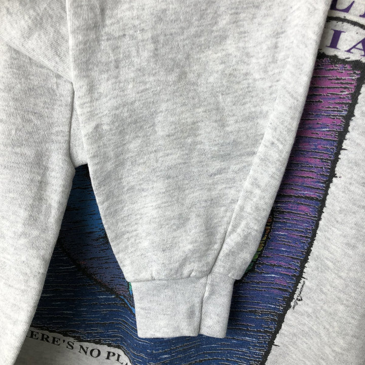 Vintage 90'S MY TOWN printed sweatshirt, made in the USA, size L, men's polyester gray type Vintage Second Hand