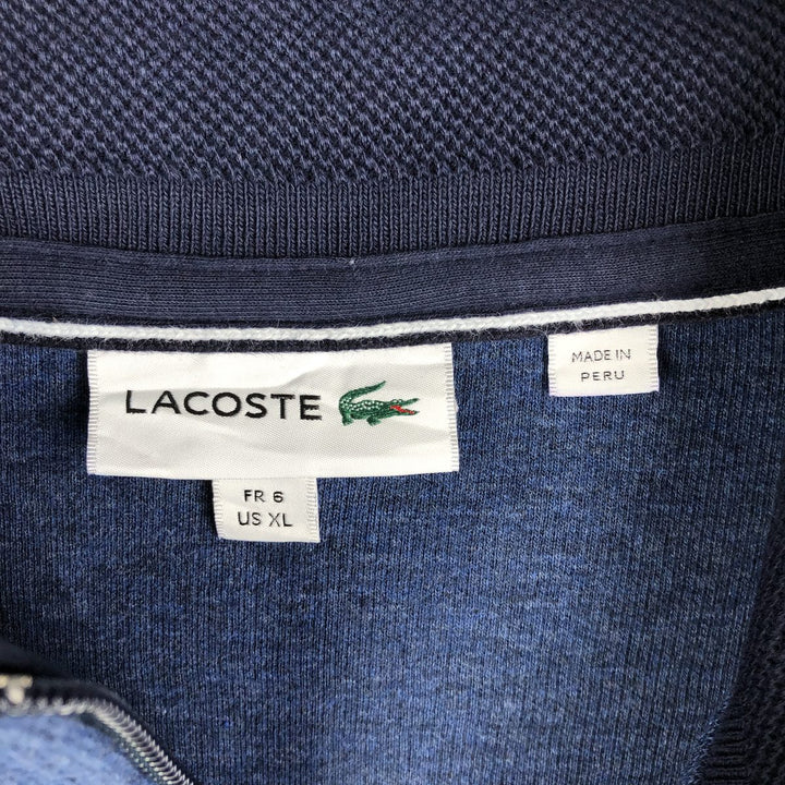 Lacoste Half-Zip Sweatshirt, Men's Size XL cotton navy blue type Vintage Second Hand