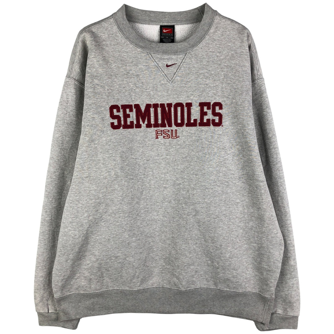 2000'S Nike Team College Sweatshirt, Men's Size Medium cotton gray type Vintage Second Hand