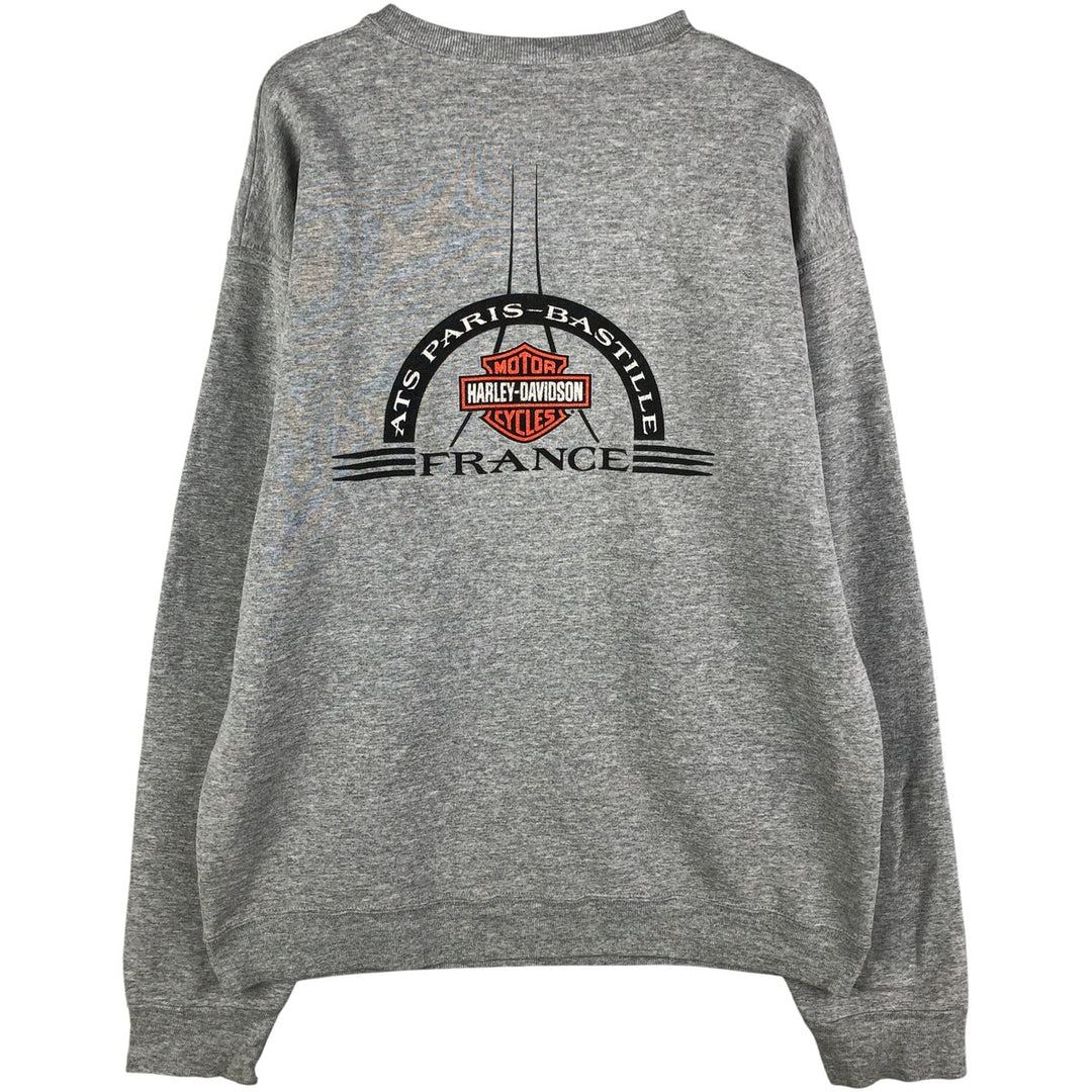 Harley-Davidson Advertising Sweatshirt, Made in USA, Men's Size L cotton gray type Vintage Second Hand