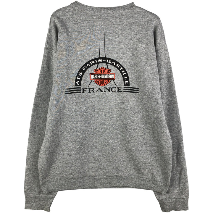 Harley-Davidson Advertising Sweatshirt, Made in USA, Men's Size L cotton gray type Vintage Second Hand