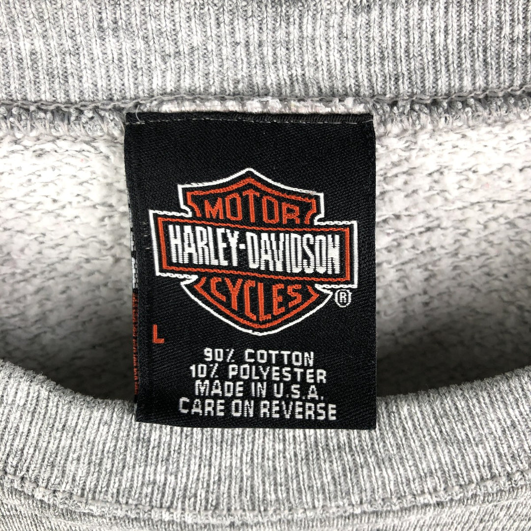 Harley-Davidson Advertising Sweatshirt, Made in USA, Men's Size L cotton gray type Vintage Second Hand