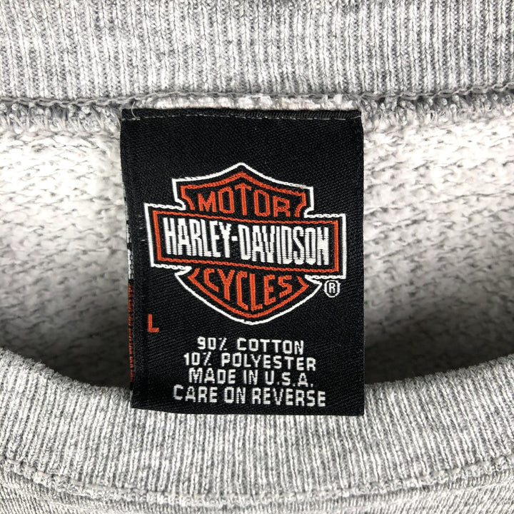 Harley-Davidson Advertising Sweatshirt, Made in USA, Men's Size L cotton gray type Vintage Second Hand