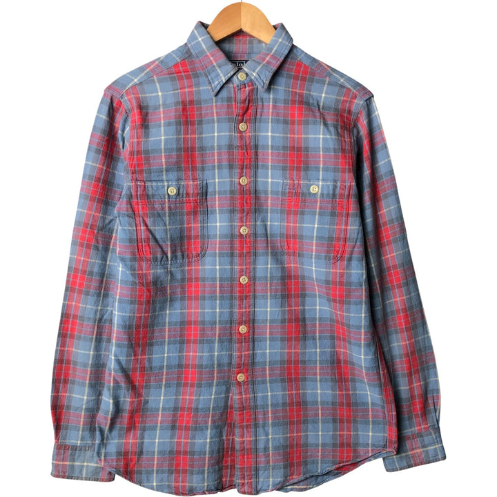 Ralph Lauren POLO by Ralph Lauren long-sleeved flannel check shirt, men's size M cotton red type Vintage Second Hand