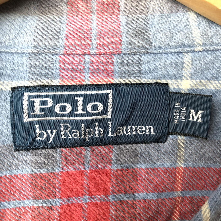 Ralph Lauren POLO by Ralph Lauren long-sleeved flannel check shirt, men's size M cotton red type Vintage Second Hand