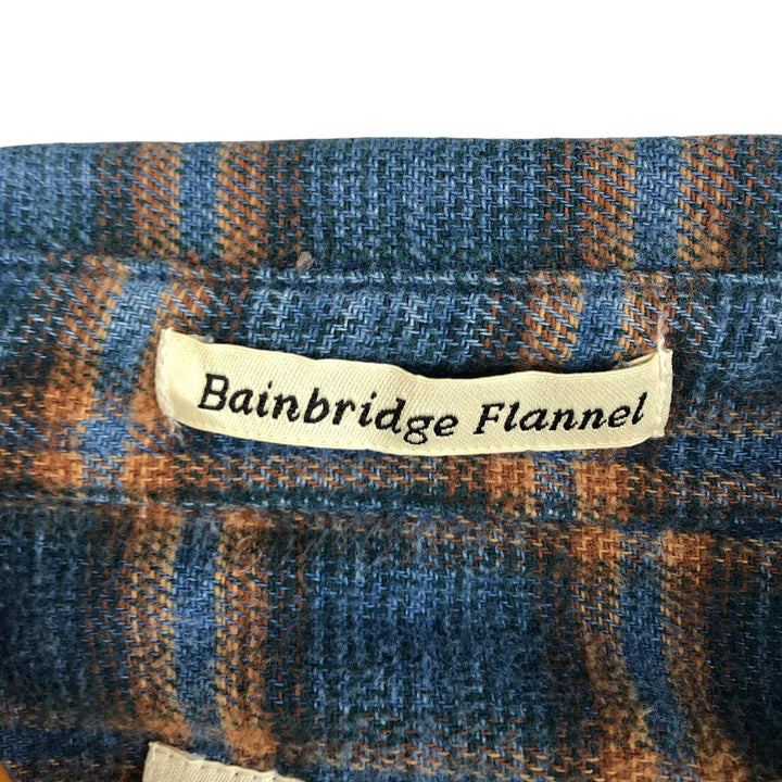 Eddie Bauer Long Sleeve Button Down Light Flannel Check Shirt, Men's Size L cotton blue type Vintage Second Hand