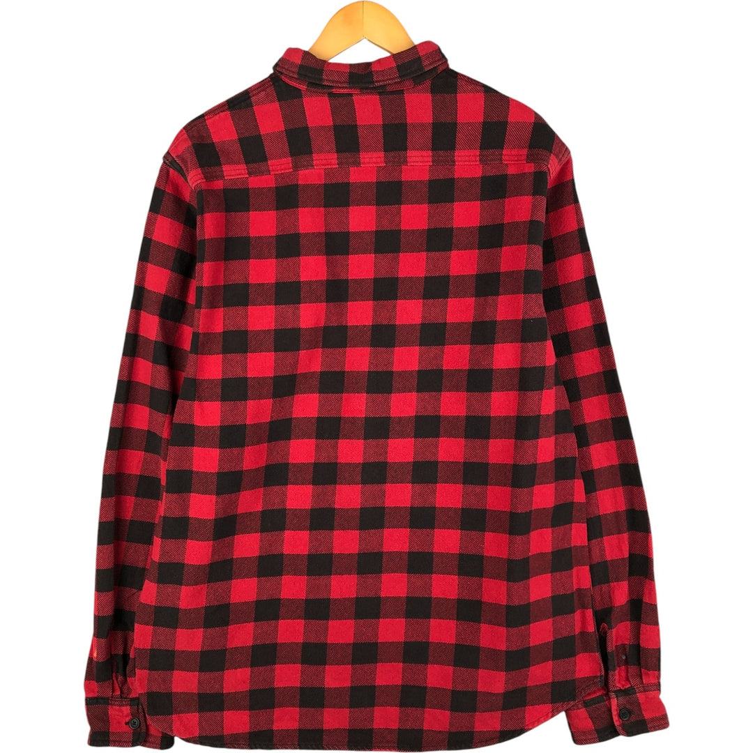 Ralph Lauren DENIM AND SUPPLY Buffalo Check Long Sleeve Flannel Check Shirt, Men's Size XL cotton red type Vintage Second Hand