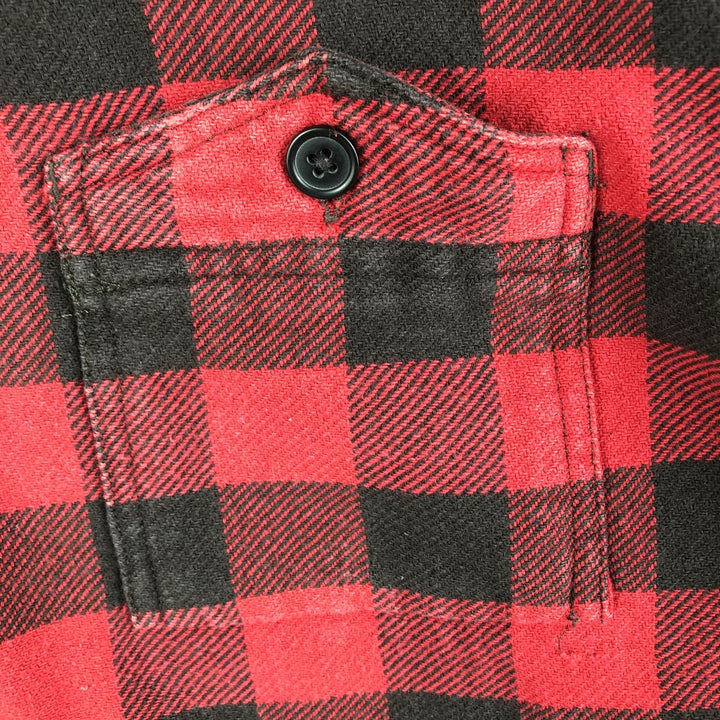 Ralph Lauren DENIM AND SUPPLY Buffalo Check Long Sleeve Flannel Check Shirt, Men's Size XL cotton red type Vintage Second Hand