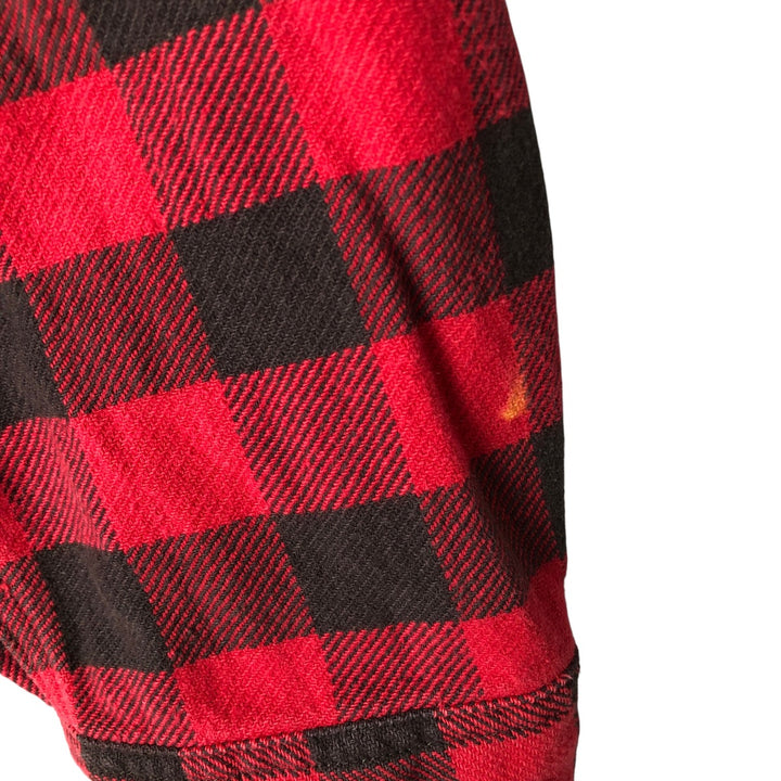 Ralph Lauren DENIM AND SUPPLY Buffalo Check Long Sleeve Flannel Check Shirt, Men's Size XL cotton red type Vintage Second Hand