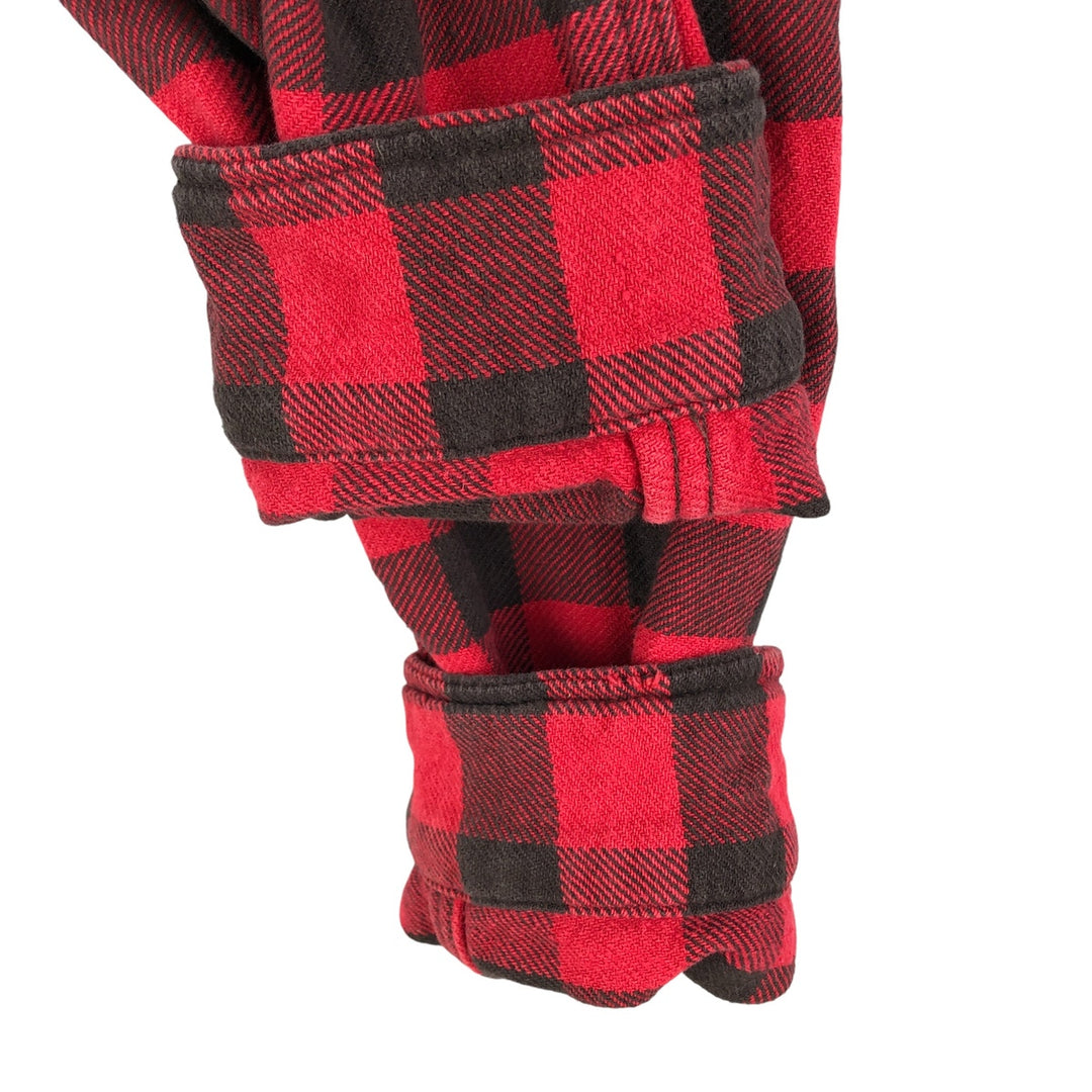 Ralph Lauren DENIM AND SUPPLY Buffalo Check Long Sleeve Flannel Check Shirt, Men's Size XL cotton red type Vintage Second Hand