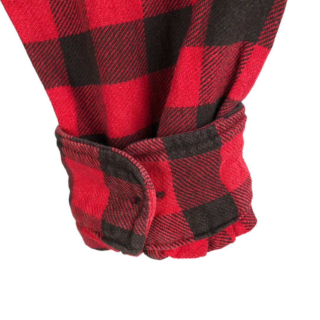 Ralph Lauren DENIM AND SUPPLY Buffalo Check Long Sleeve Flannel Check Shirt, Men's Size XL cotton red type Vintage Second Hand