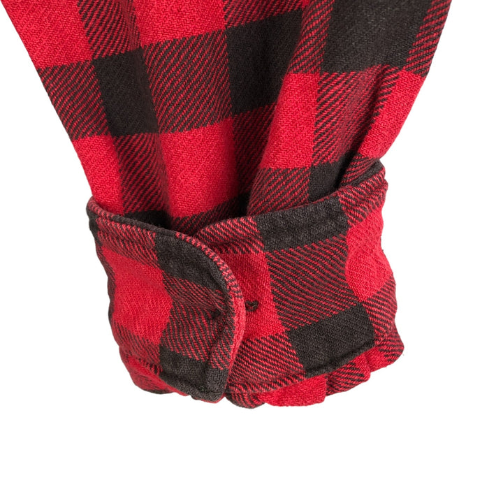 Ralph Lauren DENIM AND SUPPLY Buffalo Check Long Sleeve Flannel Check Shirt, Men's Size XL cotton red type Vintage Second Hand
