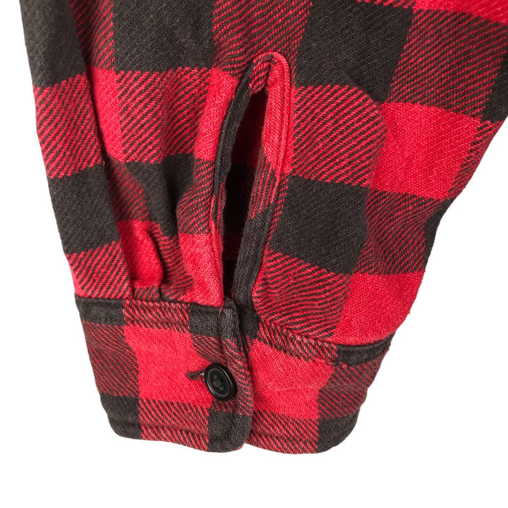 Ralph Lauren DENIM AND SUPPLY Buffalo Check Long Sleeve Flannel Check Shirt, Men's Size XL cotton red type Vintage Second Hand