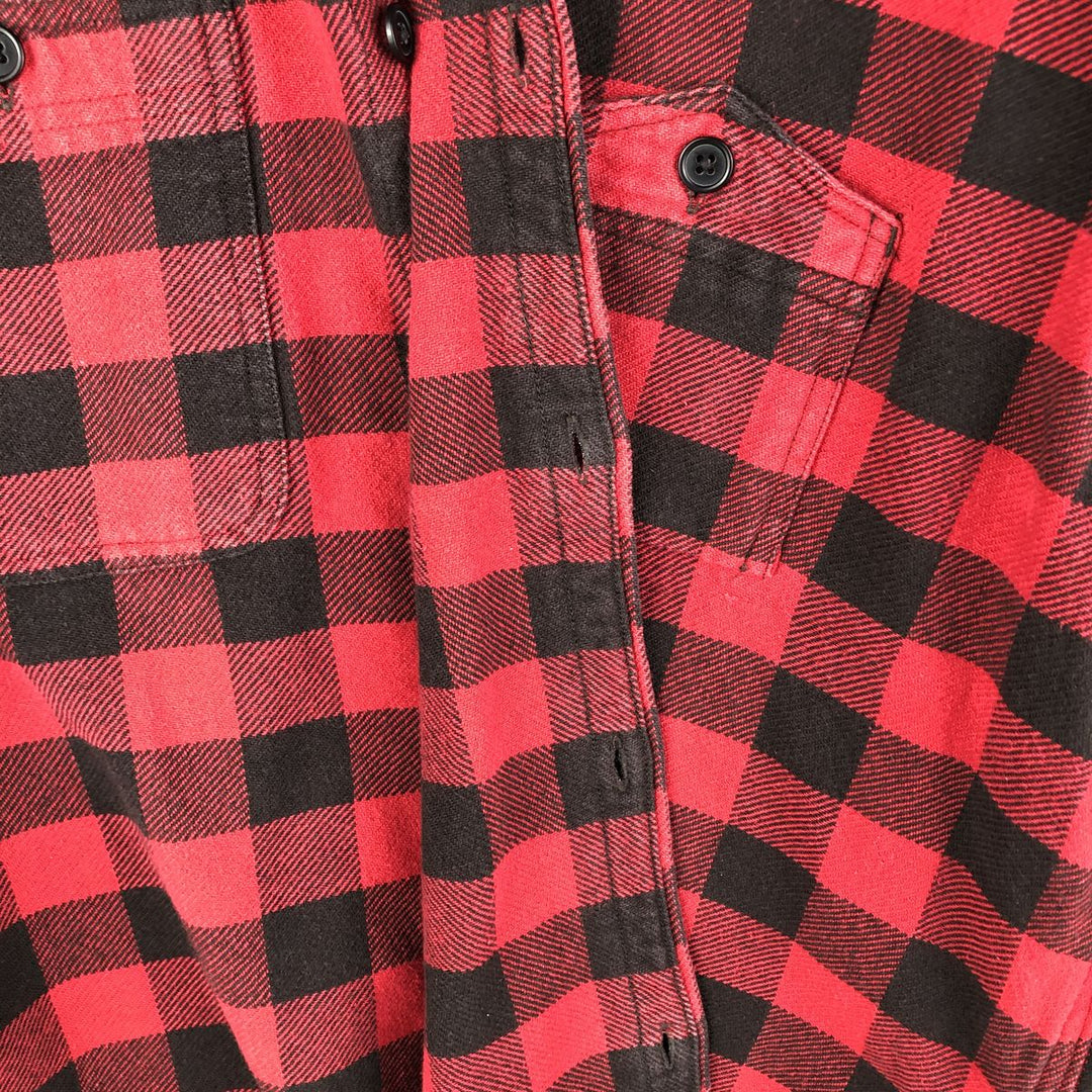 Ralph Lauren DENIM AND SUPPLY Buffalo Check Long Sleeve Flannel Check Shirt, Men's Size XL cotton red type Vintage Second Hand