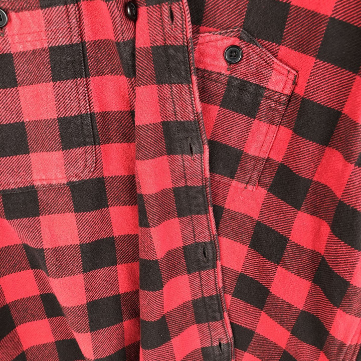 Ralph Lauren DENIM AND SUPPLY Buffalo Check Long Sleeve Flannel Check Shirt, Men's Size XL cotton red type Vintage Second Hand