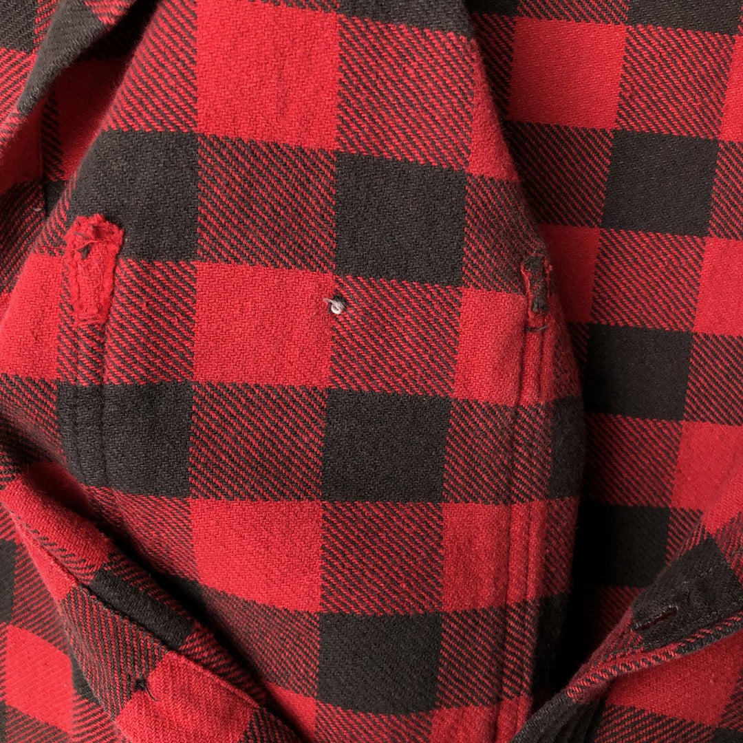 Ralph Lauren DENIM AND SUPPLY Buffalo Check Long Sleeve Flannel Check Shirt, Men's Size XL cotton red type Vintage Second Hand