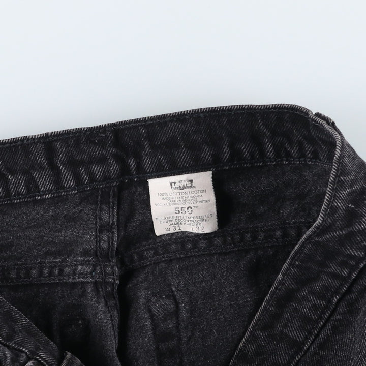 90s-00'S Vintage Levi's 550 Black Denim Tapered Denim Pants, Made in Canada, Men's Size W30 cotton black type Vintage Second Hand