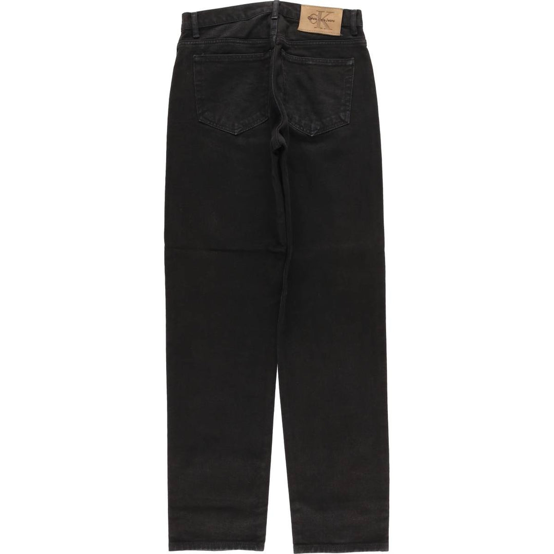 Calvin Klein Jeans Black Denim Tapered Denim Pants, Women's Size L (W29) cotton black type Vintage Second Hand