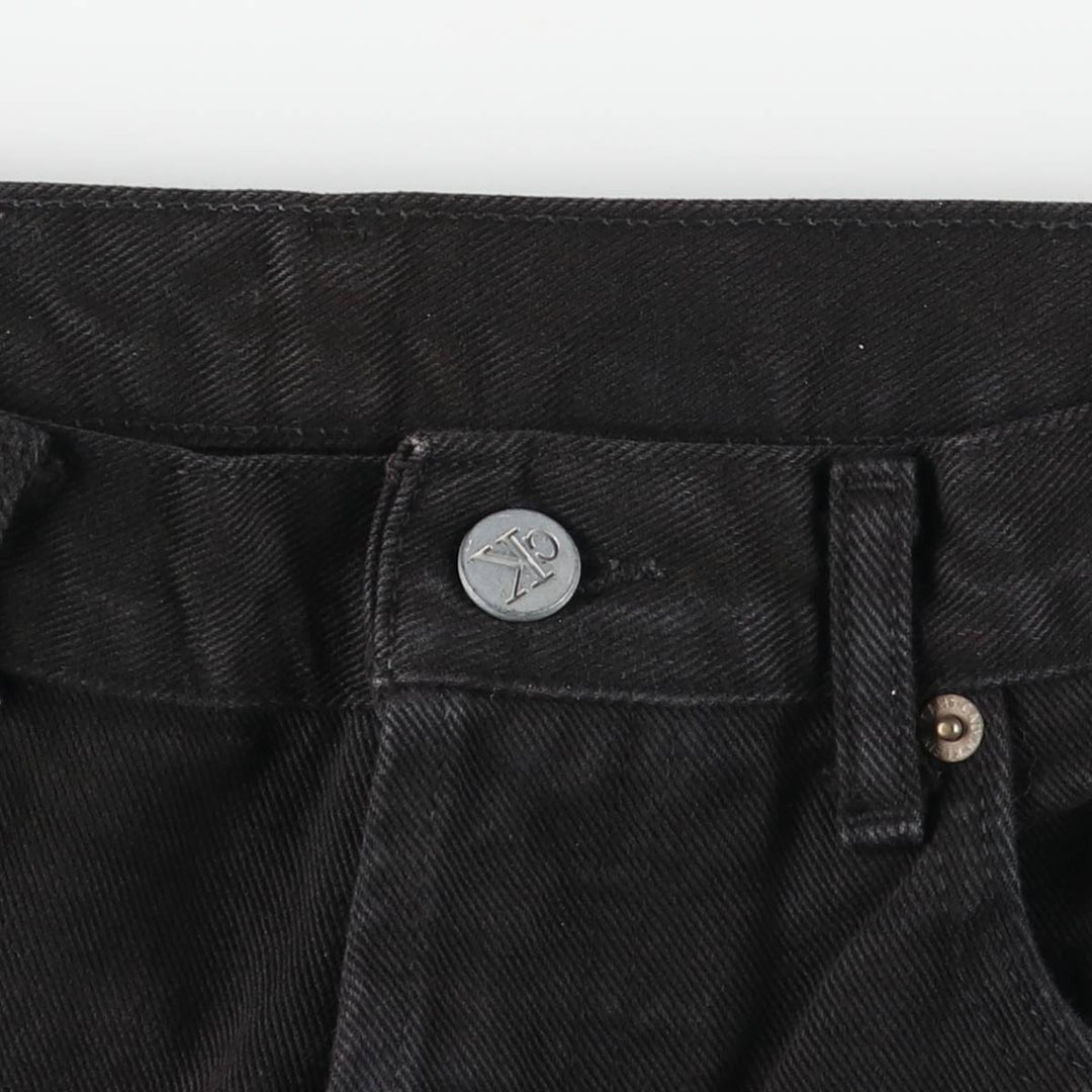 Calvin Klein Jeans Black Denim Tapered Denim Pants, Women's Size L (W29) cotton black type Vintage Second Hand