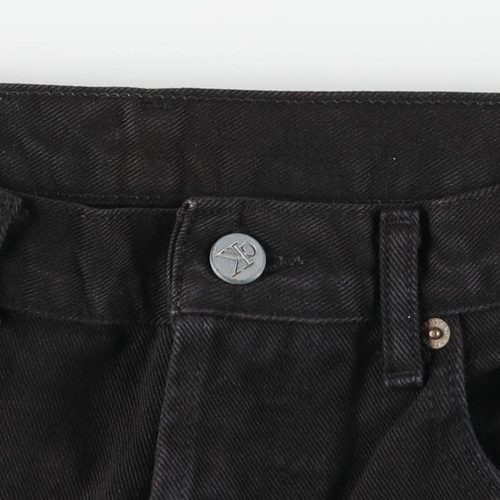 Calvin Klein Jeans Black Denim Tapered Denim Pants, Women's Size L (W29) cotton black type Vintage Second Hand