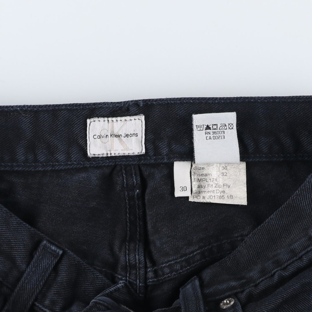 90s-00'S Calvin Klein Jeans Black Denim Straight Denim Pants Men's Vintage Size W30 cotton black type Vintage Second Hand