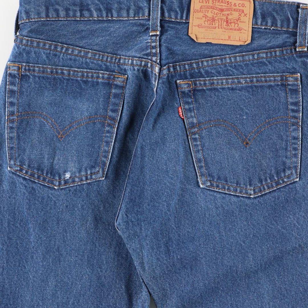 Vintage 1980'S Levi's 505-0217 tapered denim pants, made in the USA, men's size W30. cotton blue type Vintage Second Hand