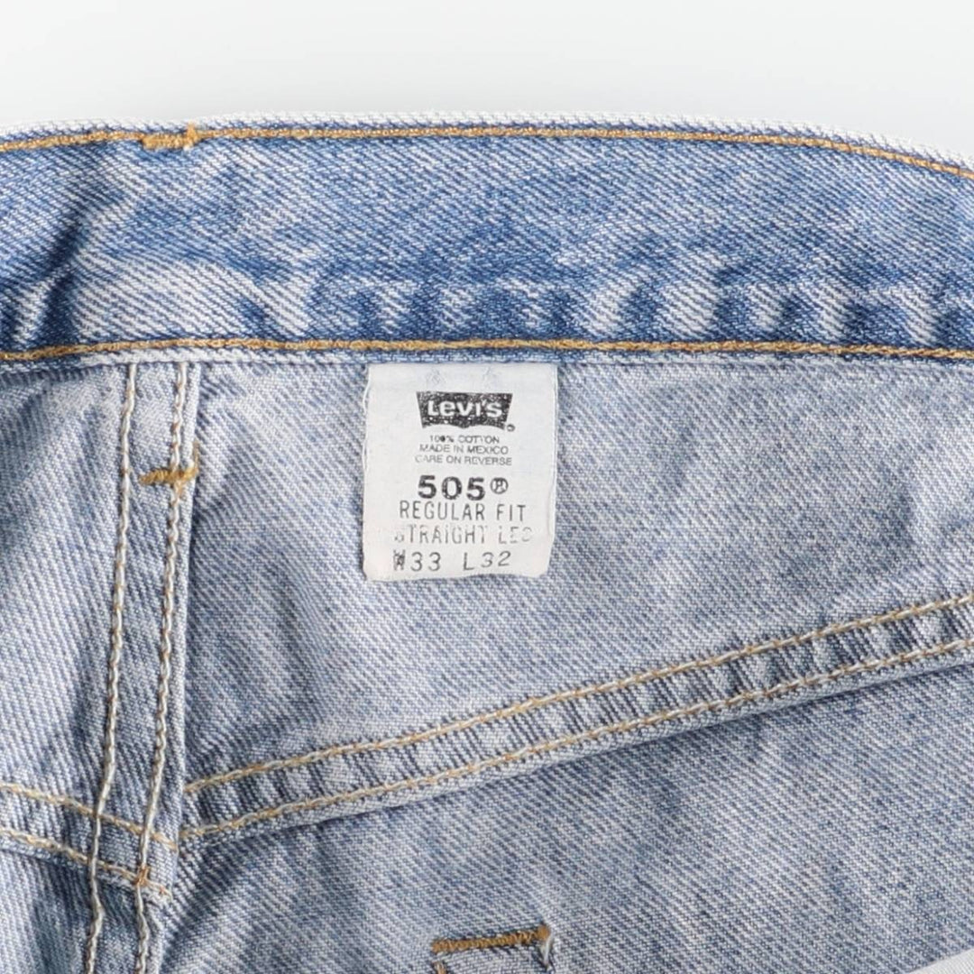 00'S Levi's 505 REGULAR FIT STRAIGHT LEG tapered denim pants for men, size w32 cotton blue type Vintage Second Hand