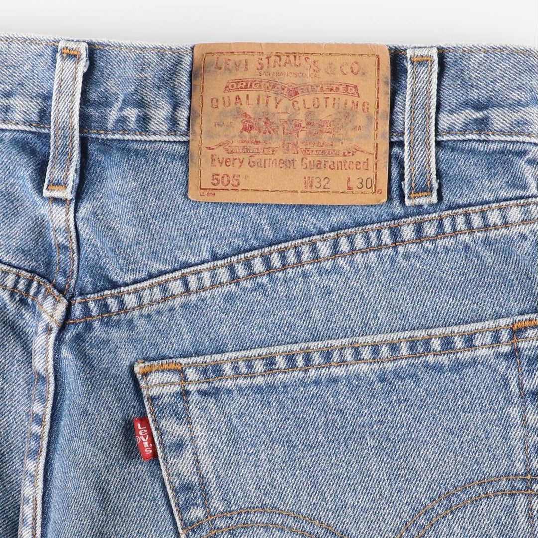 00'S Levi's 505 REGULAR FIT STRAIGHT LEG tapered denim pants for men, size w31 cotton blue type Vintage Second Hand