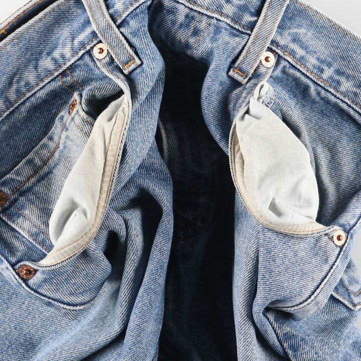 00'S Levi's 505 REGULAR FIT STRAIGHT LEG tapered denim pants for men, size w31 cotton blue type Vintage Second Hand