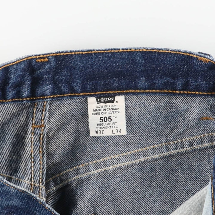 2000'S Levi's 505 Regular Fit Straight Leg Tapered Denim Pants, Made in Canada, Men's Size W30 cotton blue type Vintage Second Hand