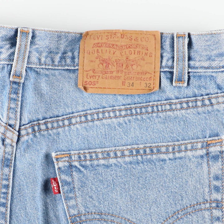 00'S Levi's 505 REGULAR FIT STRAIGHT LEG tapered denim pants made in USA men's w33 equivalent cotton blue type Vintage Second Hand