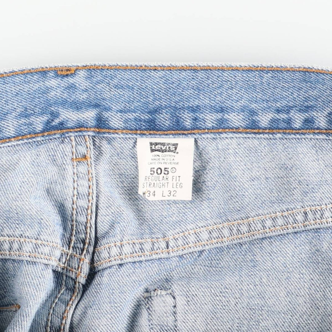 00'S Levi's 505 REGULAR FIT STRAIGHT LEG tapered denim pants made in USA men's w33 equivalent cotton blue type Vintage Second Hand