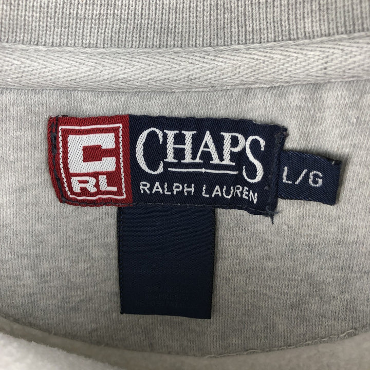 Ralph Lauren CHAPS logo sweatshirt, men's size L cotton gray type Vintage Second Hand