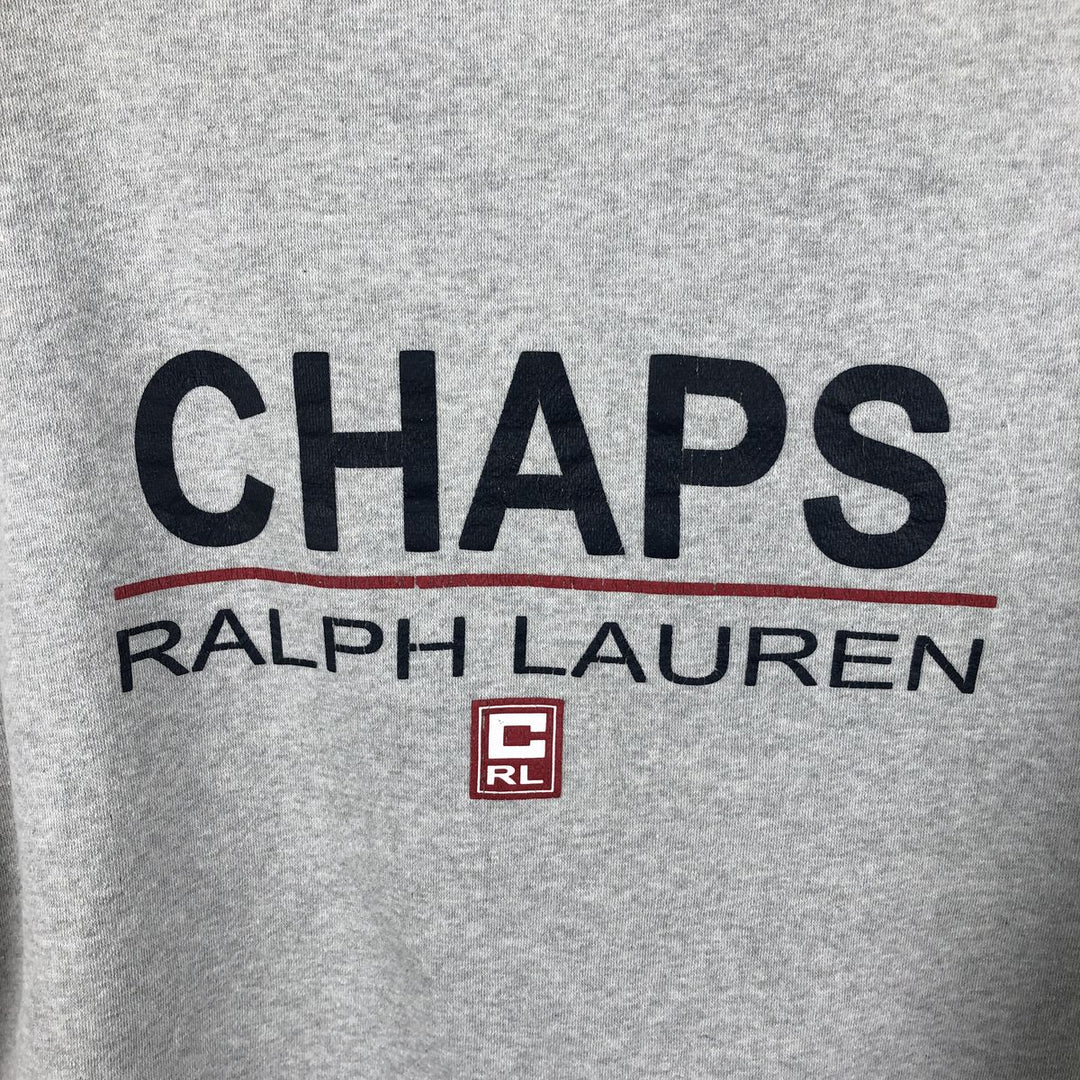 Ralph Lauren CHAPS logo sweatshirt, men's size L cotton gray type Vintage Second Hand