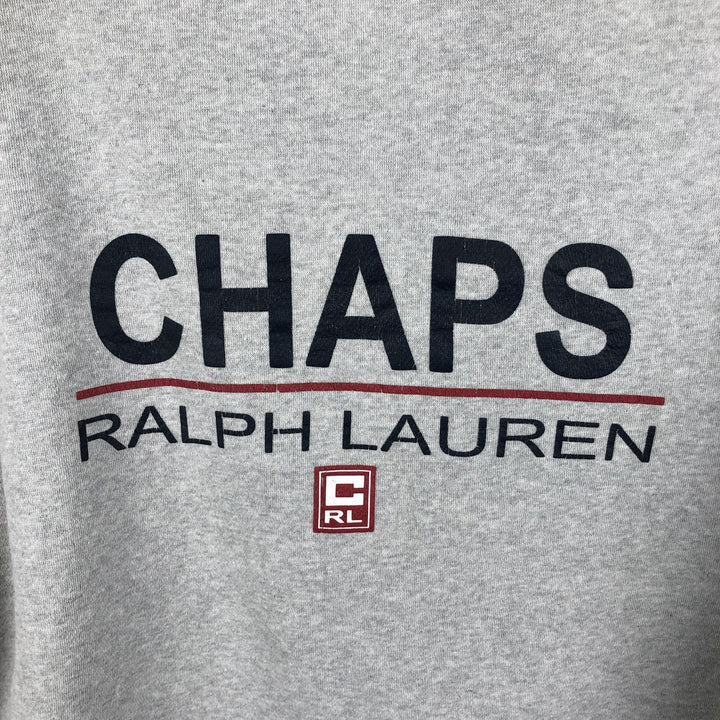 Ralph Lauren CHAPS logo sweatshirt, men's size L cotton gray type Vintage Second Hand