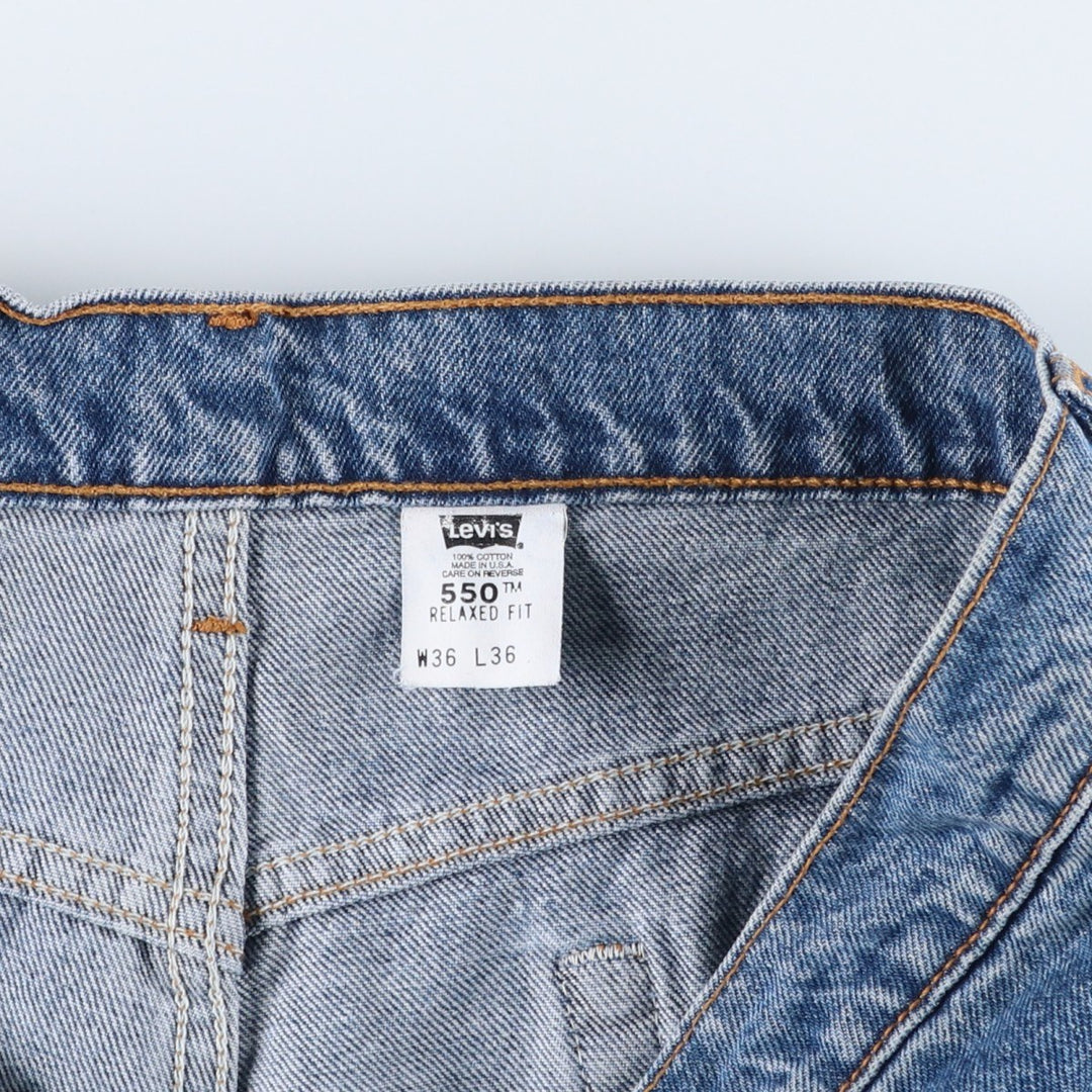 90'S Levi's 550-4891 Tapered Denim Pants Made in USA Men's W35 Vintage cotton blue type Vintage Second Hand