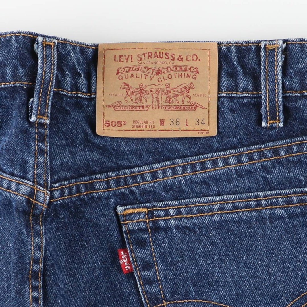 90'S Levi's 505-0297 Tapered Denim Pants, Made in USA, Men's, Size 35, Vintage cotton blue type Vintage Second Hand