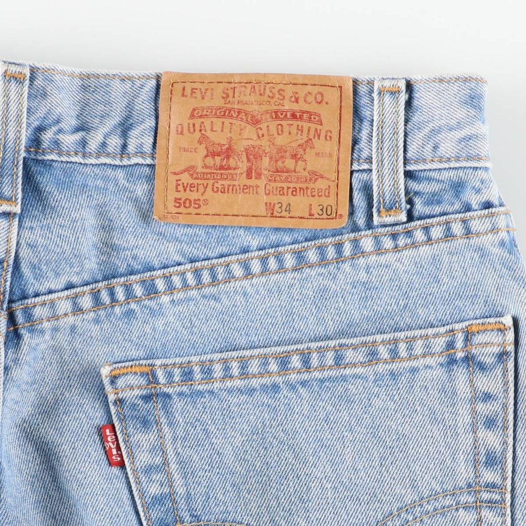00'S Levi's 505 REGULAR FIT STRAIGHT LEG tapered denim pants for men, size w33 cotton blue type Vintage Second Hand